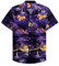 siliteelon Hawaii Herrenhemd Kurzarm Sommerhemd Freizeit Blumen Shirt Regular Fit Urlaub Button Down Hemden Lila Beach M