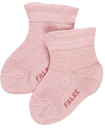 FALKE Unisex Baby Romantic Net Socks, Cotton, Pink (Thulit 8663), 12-18 months (1 Pair)