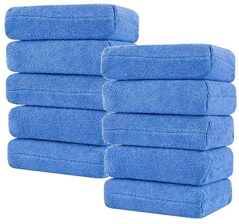 MiOYOOW Almohadillas Aplicadoras de Coche, 10 Unidades de Microfibra para Pulir Cera, Esponja de Espuma para Camión, Barco, Motocicleta