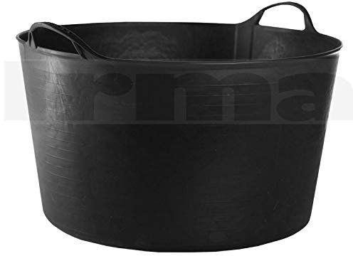 BSD Seau Flexible en Caoutchouc 55L - Noir - Seau de Mélange de Mortier, Corbeille Flexible