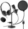 VONYX CMTS300 USB Studio Condenser Microphone Set with VH100 Studio Headphones, Shock Mount, Pop Filter & Desk Stand for Podcasting, Streaming & Home Vocal Recording, PC & Mac Compatible