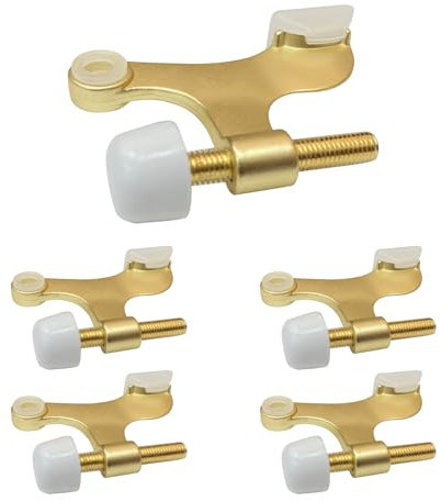 Hinge Pin Door Stop 5 Pack Satin Brass Heavy Duty Design | HOWTOOL