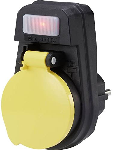 Sygonix SY-4673756 Schaltbare Zwischensteckdose mit Schalter am Gerät 1polig Schwarz, Gelb