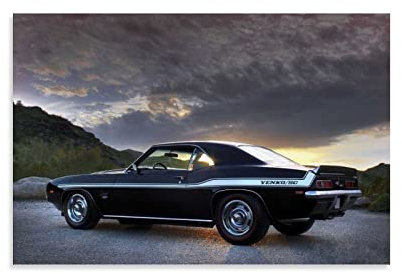 Auto-Poster, Camaro Ss 1969, dekoratives Gemälde, Leinwand, Wandkunst, Wohnzimmer, Poster, Schlafzimmer, Gemälde, 50 x 75 cm