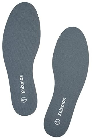 Knixmax Memory Foam Einlegesohlen Dünn Weich Schuheinlagen Komfort Einlagen Schuhsohlen Sohlen für Schuhe Herren Grau 42 EU