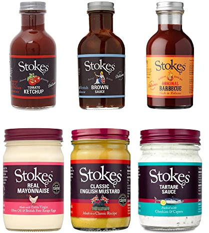 Stokes | Table Sauce Selection | 6 Jar | This flavourful bundle includes Real Tomato Ketchup, Real Brown Sauce, Classic English Mustard, Real Mayonnaise, Original.