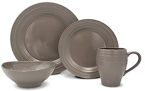 Mikasa Swirl 4-teiliges Gedeck, Service für 1, Mokka