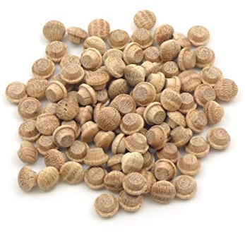 Oak Mushroom Plug 1/4 - 6.5mm - Pack of 100 - Solid Oak Unfinished