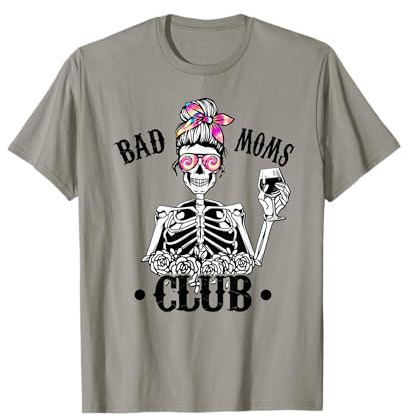 Lustiges Muttertagsgeschenk Bad Moms Club Mom Life Tie Dye Skull T-Shirt
