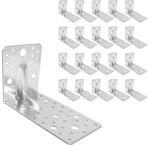 ZPH MARK Winkelverbinder - Winkel Metall - Stahlwinkel verzinkt - Winkel Weiss - Bauwinkel - Sturmwinkel - Winkelblech Montagewinkel Eisenwinkel - Winkelverbinder 172 x 105 x 90 x 2,5 mm 20 Stück