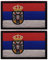 2 Stück Europa Serbien Flagge Patch Moral bestickte Patches Loop Hook Fastener Serbische Staaten Taktische Militär-Applikation Aufnähen Emblem Abzeichen Dekorative Schulter DIY Armband (Serbien)