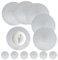 wiipara 12er Set Runde Tischsets Platzsets Abwaschbar, 34cm Gewebte Platzdeckchen Hitzebeständig mit Untersetzer, Tischset Platzset Silber Rund für Küche, Weihnachten, Party, Hochzeit (Silber)