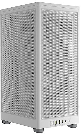 Corsair 2000D AIRFLOW Mini-ITX PC Case - Mini-ITX Form-Factor - Steel Mesh Panels - Three-Slot GPU Support - Cooling-Optimised interior - Modern Front Panel I/O - White