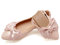 MACHSWON Women's Fold Up Flat Shoes Pointed Toe Classic Bow Knot Ballet Flats Comfort Breathable Dolly Shoes (Pink, Size 5.5)