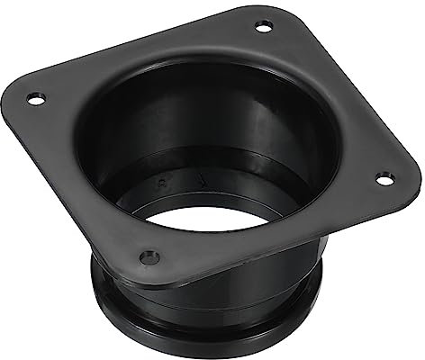 PATIKIL 4 Duct Connector Flange, Dryer Vent Wall Plate Square to Round Straight Ducting Plate for Air Heating Cooling Ventilation Exhaust Fan, Black