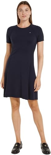 Tommy Hilfiger Damen Kleid Midi Dress Kurzarm