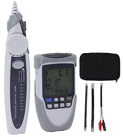 Tyenaza Netzwerk-Kabeltester, Kabel-Tracer Mit Empfänger, Drahttester, Leitungsfinder Mit LCD-Display, POE-Batteriespannungsmessung Für Telefon, Internet