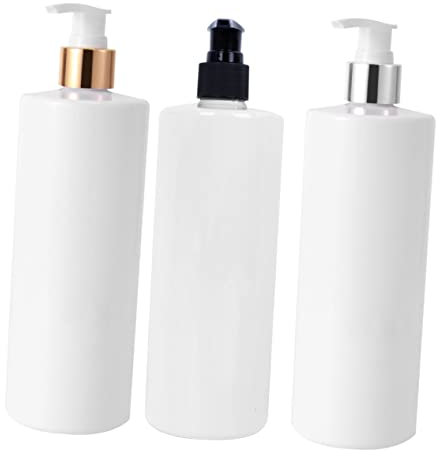 Garneck 3stücke Pumpflasche Weiß Transparent Für Shampoo Lotion Duschgel Plastikflasche Badezimmer-plastikflasche Mit Pumpe Einfache Aufbewahrungsflasche