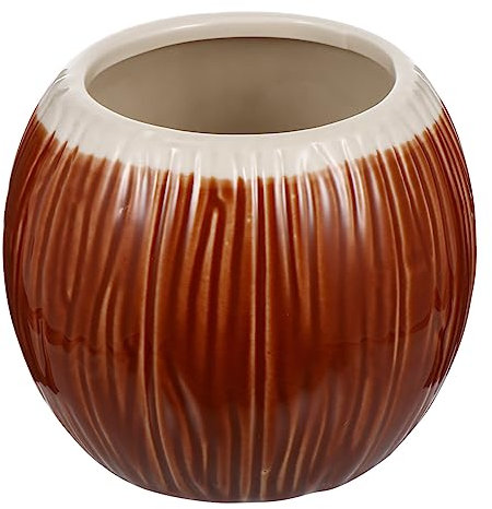 Amosfun Kokosnuss-tasse Keramik-barbecher für Tee Alkohol Saft Leicht für Restaurant Büro Heimgebrauch Kreatives Hawaiianisches Design
