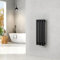 EMKE Radiador 60x24cm,Radiador de diseño vertical de tubo ovalado, Negro, una capa, radiador de agua caliente