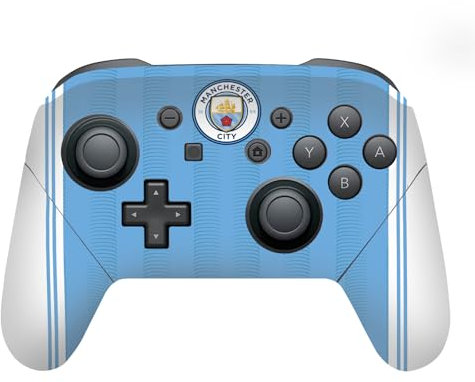 Head Case Designs Offizielle Manchester City Man City FC Home 2023/24 Bausatz Vinyl Haut Gaming Aufkleber Abziehbild Abdeckung kompatibel mit Nintendo Switch Pro Controller