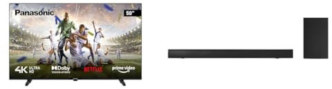 Panasonic TX-50MX610B, 50 Inch 4K Ultra HD LED Smart TV with SC-HTB150EBK Slim Soundbar with Wireless Subwoofer