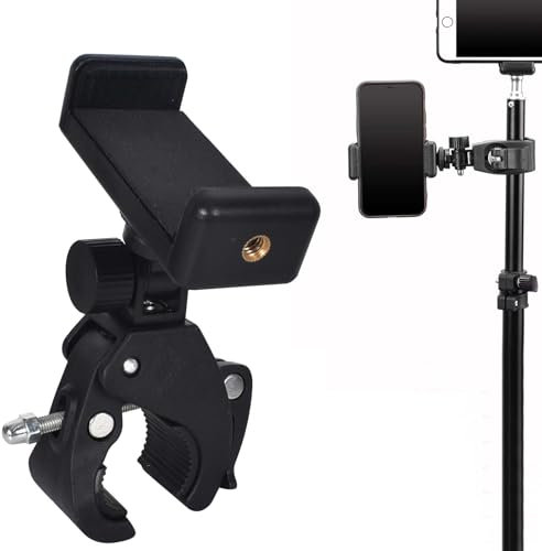 Homirty Porta Cellulare Bici, 360° Rotabile Supporto Telefono Moto, Portatelefono Moto Manubrio, Supporto Telefono Bicicletta, Portacellulare Motorino, Compatibile con Smartphone, Nero