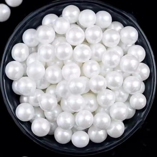 Essbare Süßigkeiten 120G 10mm weiße Perle Süßigkeiten Kuchen Dekoration Kuchen Top Geburtstag Hochzeit Halloween Thanksgiving Weihnachtskuchen Cupcake Dim Sum Eis Dekoration