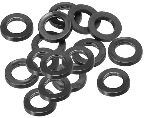 PATIKIL Arandela Plana de Goma M7, Paquete de 16 Unidades 7mm ID 12mm OD 3mm de Grosor Junta Espaciadora de Sellado para Grifo Tubo Manguera de Agua Perno de Fijación, Negro