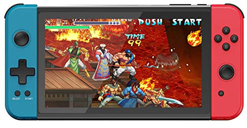 Console De Jeu Portable X70, Console De Jeu Vidéo Portable Rétro 7 Pouces Grand écran Hd Gba Nes Arcade 19 émulateurs Intégrés Prenant En Charge L'extension De Mémoire Et La Sauvegar(Color:Rouge Bleu)