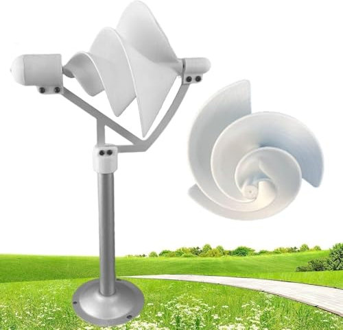 WFUAHA Generatore Eolico a Micro Spirale, Modello di Turbina Eolica di Archimede, Turbina Eolica Verticale a Forma di Rosa per La Casa, Generatore a Magneti Permanenti, Avvio Brezza