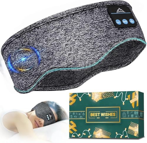 Sleep Headphones Gifts for Women Men: Snoozeband Sleep Headphones Headband Bluetooth Sleep Mask Headphones, Cool Mens Gadgets for Teenage Boys Mens Gifts for Christmas Stocking Fillers for Men Women