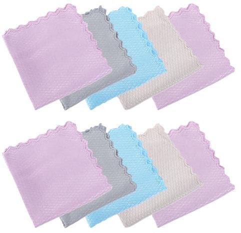 10 Stück Mikrofasertücher Nano Putztücher Fischschuppen Fenstertuch Fusselfreies Reinigungstuch Mikrofasertücher für Auto Fenster Küche Küchenutensilien Spiegel Bildschirm Glas (25 x 25 cm)