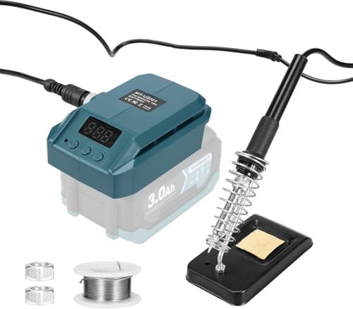 Saldatore a batteria Yofidra per batterie Makita da 18 V, saldatore a batteria con display LCD, temperatura regolabile 180-480 °C, supporto per saldatore e filo per saldatura da 20 g (senza batteria)