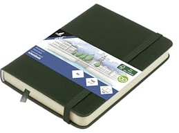 Kangaro Art Skizzenbuch A6 Forest Green PU Hardcover 80 Blatt 140 Gramm cremefarbenes Papier mit Gummiband und Band