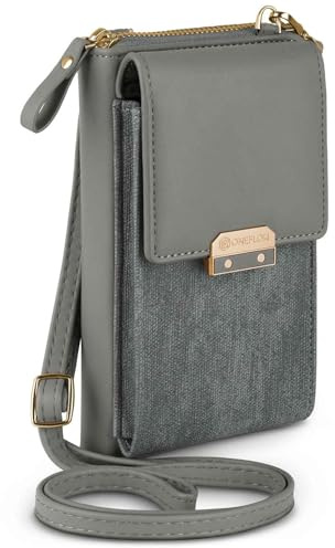 ONEFLOW Bliss Purse für Samsung Galaxy A34 5G Handytasche zum Umhängen Damen mit Portemonnaie, Handy Umhängetasche mit Geldbörse und Handyfach, Kleine Handtasche, Taupe Grau