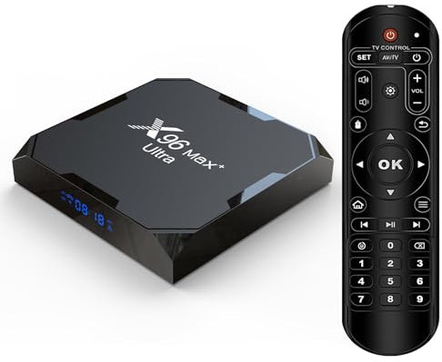 Android 11.0 TV Box 2025, LEFFOT X96Max+Ultra 4K Ultra HD Boitier Android TV, 4GB RAM + 64GB ROM, Smart TV Boitier with HDR10+, 2.4G & 5G WiFi 5, BT 4.0, 100M Ethernet, Amlogic S905X4 Quad Core A55