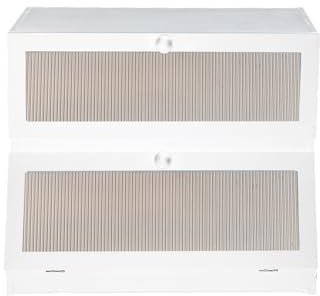Boite a Pain Grande Boîte à Pain de Mie Bois Huche à Pain Vintage Rangement Cuisine Countertop Grande Boîte de Rangement, Pour pain, pain grillé -40 x 33 x 25 cm - Bambou - Blanc