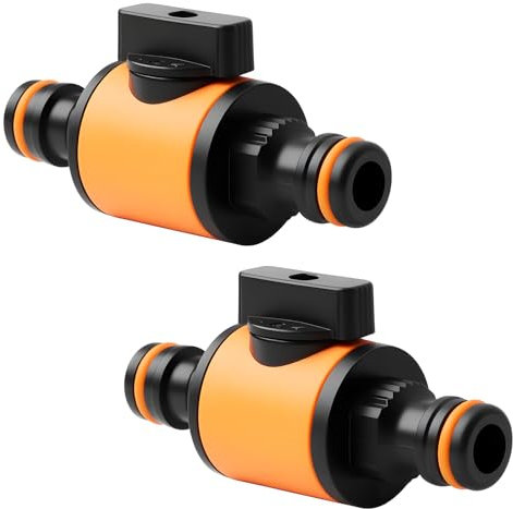 2Pcs Quick Release Hose Connectors and Fittings for Hozelock, in-line Shut-Off Connector, Double-Tap Male Nozzle Valve Extender for Join Pipe Coupler Tube Tap Outdoor Garden Hose Parts Pacifier Valve