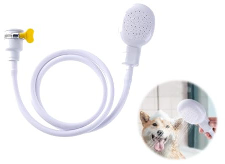 Grifo de ducha portátil para fregadero de 1,3 metros, cabezal de ducha de goma para grifos de baño con abrazaderas de manguera ajustables de acero inoxidable