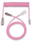 AMSLSIU Keyboard Cable Gaming Keypad Cords Type-c USB Spring Aviation Cables Connector Wire Computer Fitting Replacement, Pink