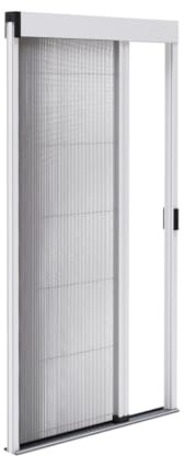 Fliegengitter-Rollo für Aluminiumtüren - zuschneidbar in Höhe & Breite - Ultraflache Schwelle (Weiß, L1200mm x H2200mm)
