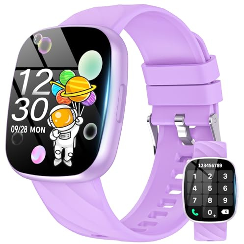 Ucani Smartwatch Bambini, Orologio Fitness Tracker 1.75 con 100+ Modalità Sportive, Contapassi/Sonno/Cardiofrequenzimetro, Giochi, Sveglia, IP68 Regalo per Bambino Bambina Ado 10-18, Viola