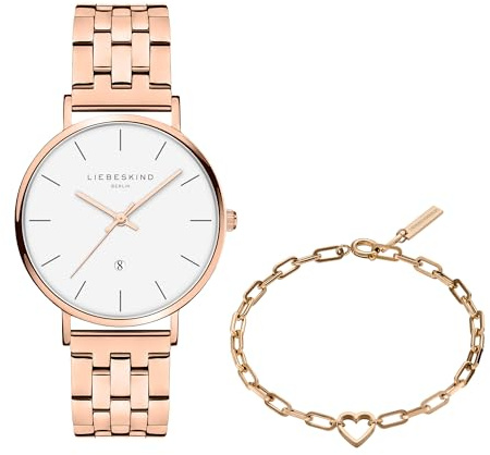 Liebeskind Berlin Set Armbanduhr & Armband LS-0125-MQB Edelstahl IP Roségold