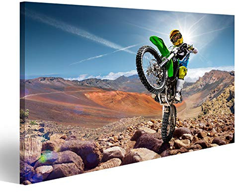 islandburner Bild auf Leinwand Dirt Bike Wheely Moto Cross BMX Bilder Wandbilder Poster