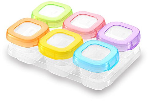 SONARIN BPA-freie Baby-Frischhaltedose, Babynahrung Aufbewahrung,Baby-Nahrungsergänzung Vorratsdose, 100% dicht (6 x 60 ml)