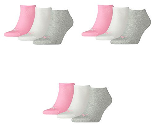 PUMA 9 Paar Sneaker Invisible Socken Gr. 35-49 Unisex für Damen Herren Füßlinge, Socken & Strümpfe:35-38, Farbe:395 - prism pink