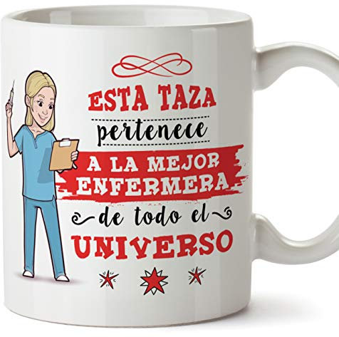 MUGFFINS Enfermera Tazas Originales de café y Desayuno para Regalar a Trabajadores Profesionales - Esta Taza Pertenece a la Mejor Enfermera del Unive