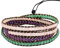 mookaitedecor Améthyste Quartz Rose Aventurine Verte Perles Pierres Bracelet Wrap Multicouche Bracelet Protection Chakra Multitours Corde Cuir Réglable
