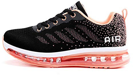 Axcone Homme Femme Air Running Baskets Chaussures Outdoor Running Gym Fitness Sport Sneakers Style Multicolore Respirante - 34EU-46EU, Rose, 38 EU
